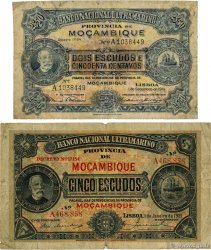2,5 et 5 Escudos Lot MOZAMBIQUE  1921 P.068a et P.082