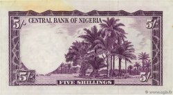 5 Shillings NIGERIA  1958 P.02a VF