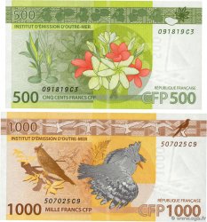 500 et 1000 Francs Lot FRENCH PACIFIC TERRITORIES  2014 P.05 et P.06 fST+