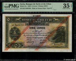 5 Livres SYRIA  1939 P.041c VF+