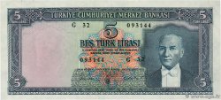 5 Lira TURQUIE  1961 P.173 TTB+