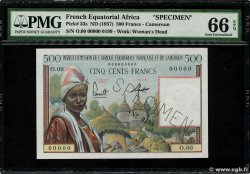 500 Francs Spécimen AFRIQUE ÉQUATORIALE FRANÇAISE  1957 P.33s UNC