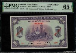 1000 Francs Spécimen FRENCH WEST AFRICA  1942 P.32s AU