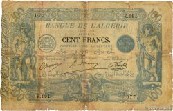 100 Francs ALGERIA  1911 P.074 B
