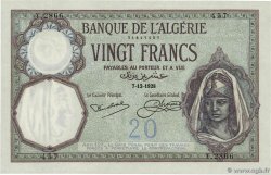 20 Francs ALGERIEN  1928 P.078b fST