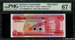 1 Dollar Spécimen BARBADOS  1973 P.29s FDC