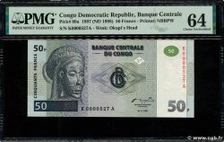 50 Francs Petit numéro DEMOKRATISCHE REPUBLIK KONGO  1997 P.089a fST+