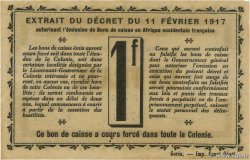 1 Franc IVORY COAST  1917 P.02b AU