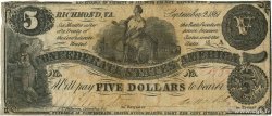 5 Dollars ESTADOS CONFEDERADOS DE AMÉRICA  1861 P.19c RC+