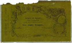 600 Francs POITIERS Essai FRANCE  1857 F.A- B+