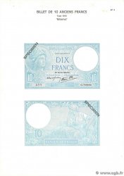 10 Francs MINERVE modifié Planche FRANCIA  1975 F.07pl FDC