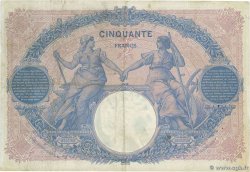 50 Francs BLEU ET ROSE FRANCE  1911 F.14.24a pr.TTB