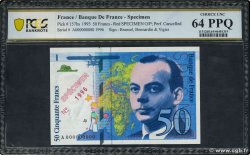 50 Francs SAINT-EXUPÉRY Spécimen FRANCIA  1993 F.72.02Spn SC+
