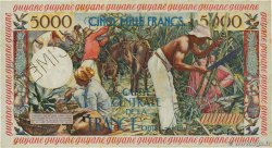 5000 Francs antillaise Spécimen FRENCH GUIANA  1956 P.28s XF+