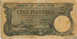 5 Piastres INDOCINA FRANCESE Haïphong 1920 P.019 B