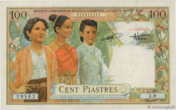 100 Piastres - 100 Dong INDOCINA FRANCESE  1954 P.108 AU+