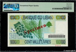100000 Livres Spécimen LEBANON  1999 P.078s UNC