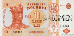 10 Lei Spécimen MOLDOVIA  1994 P.10s FDC