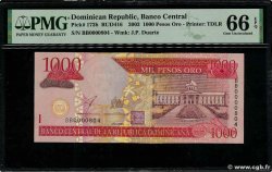1000 Pesos Oro Petit numéro RÉPUBLIQUE DOMINICAINE  2003 P.173b ST