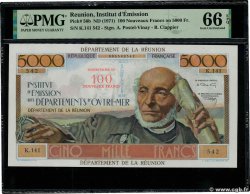 100 NF sur 5000 Francs Schoelcher REUNION  1971 P.56b UNC