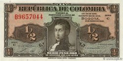 1/2 Peso Oro COLOMBIA  1948 P.345a FDC