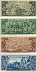 1, 5, 10 et 20 Pesos Spécimen CUBA  1961 P.CS01-02 BB to SPL