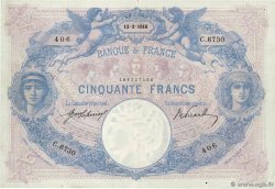 50 Francs BLEU ET ROSE FRANCE  1916 F.14.29 VF