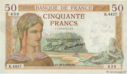 50 Francs CÉRÈS FRANCE  1936 F.17.26 TTB
