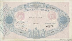 500 Francs BLEU ET ROSE modifié FRANCIA  1940 F.31.55 MBC