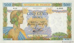 500 Francs LA PAIX FRANCE  1941 F.32.13 AU+