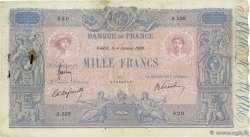 1000 Francs BLEU ET ROSE FRANCIA  1906 F.36.20 RC+