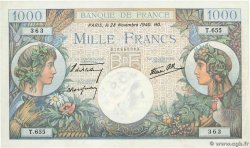 1000 Francs COMMERCE ET INDUSTRIE FRANCIA  1940 F.39.02 SC
