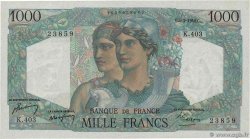 1000 Francs MINERVE ET HERCULE FRANCIA  1948 F.41.20a q.FDC