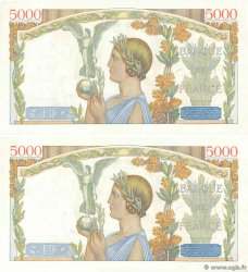 5000 Francs VICTOIRE Impression à plat Consécutifs FRANCIA  1939 F.46.15 EBC