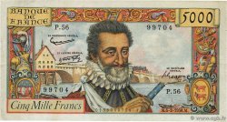 5000 Francs HENRI IV FRANCIA  1958 F.49.06 MBC