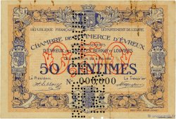 50 Centimes Spécimen FRANCE regionalismo y varios Évreux 1916 JP.057.04(var) MBC+