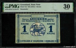 1 Krone Non émis GREENLAND  1913 P.13r VF