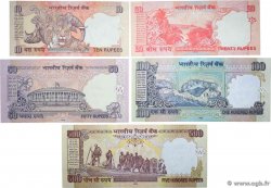 10 à 500 Rupees Lot INDIA  2005 P.Lot UNC-