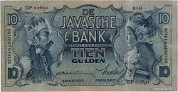 10 Gulden NETHERLANDS INDIES  1934 P.079a VF
