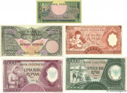 5 au 10000 Rupiah Lot INDONESIEN  1964 P.LOT fST+