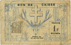 1 Franc NOUVELLE CALÉDONIE  1943 P.55b VG