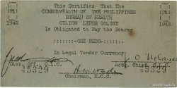 1 Peso PHILIPPINEN Culion 1942 PS.245 VZ
