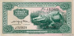 20 Francs RWANDA BURUNDI  1960 P.03a VZ+