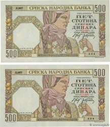 500 Dinara Consécutifs SERBIA  1941 P.27b SC+