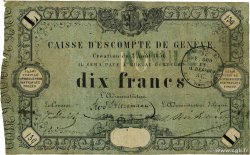 10 Francs Annulé SWITZERLAND  1856 PS.311b F-