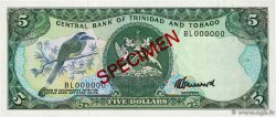 5 Dollars Spécimen TRINIDAD et TOBAGO  1985 P.37cs NEUF