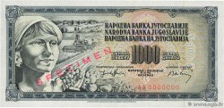 1000 Dinara Spécimen YUGOSLAVIA  1974 P.086s UNC-