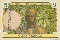 5 Francs Essai FRENCH EQUATORIAL AFRICA Brazzaville 1934 P.- (06var) XF+