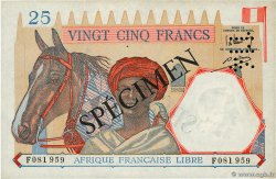 25 Francs Spécimen AFRIQUE ÉQUATORIALE FRANÇAISE Brazzaville 1941 P.07s fST+