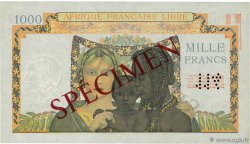 1000 Francs Spécimen FRENCH EQUATORIAL AFRICA Brazzaville 1941 P.09s UNC-